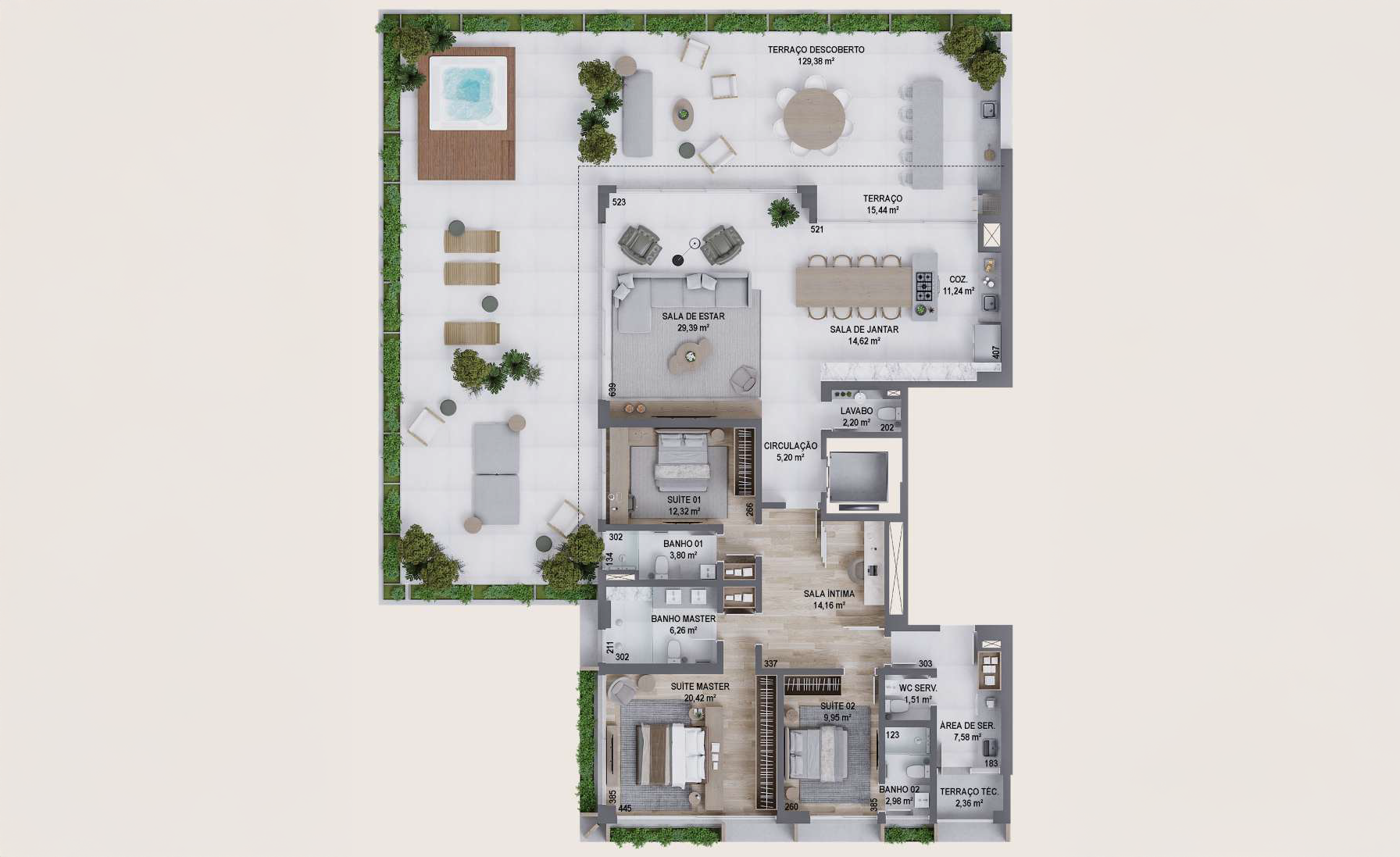 Apartamento com 3 Suítes